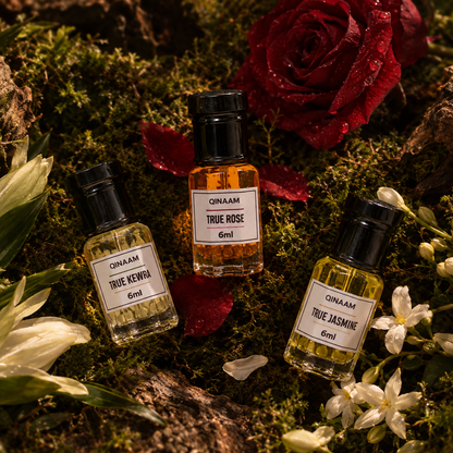 Floral Attars Combo Set - Pack of 3 | True Jasmine | True Rose | True Kewra