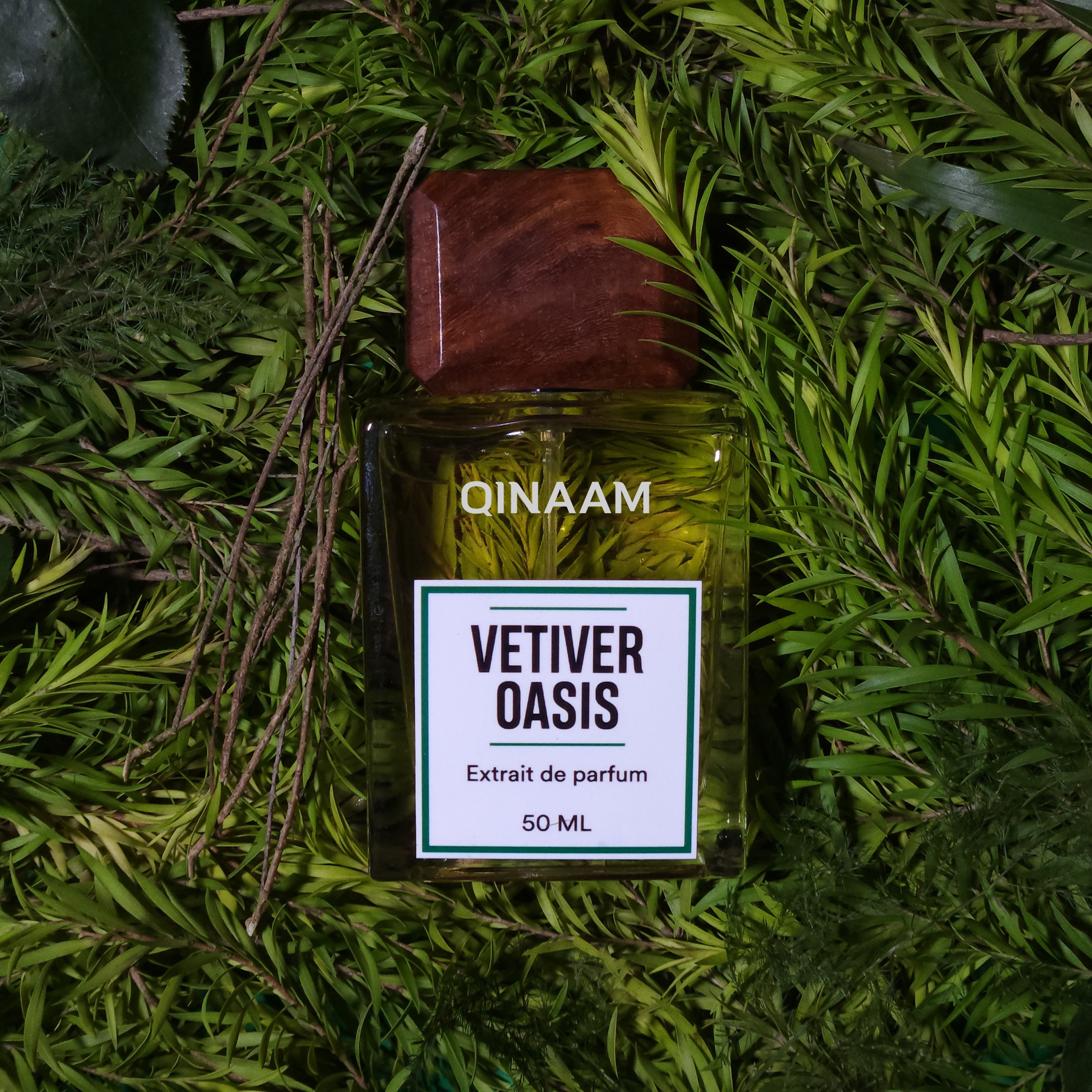 Vetiver Oasis - Premium Long Lasting Extrait de parfum of Qinaam