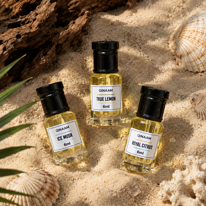 Summer Attars Combo Set - Pack of 3 | Ice Musk | True Lemon | Royal Citrus