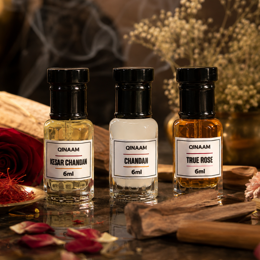 Classic Chandan Attars Combo Set - Pack of 3 | Chandan | True Rose | Kesar Chandan