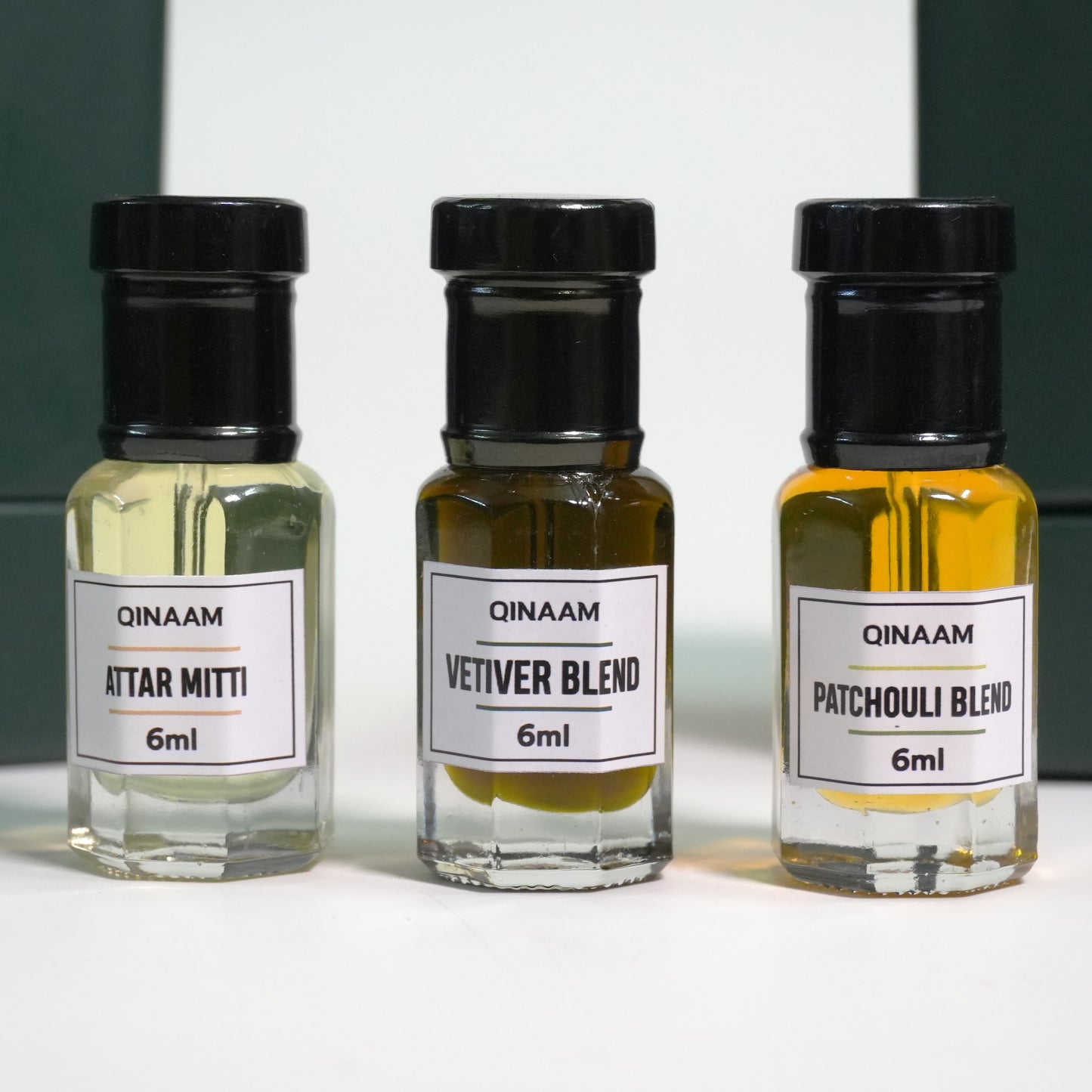 Nature Inspired Attars Combo Set - Pack of 3 | Vetiver Blend | Attar Mitti | Patchouli Blend