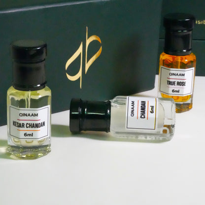 Classic Chandan Attars Combo Set - Pack of 3 | Chandan | True Rose | Kesar Chandan