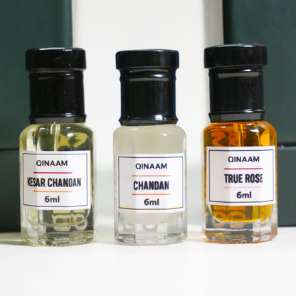 Classic Chandan Attars Combo Set - Pack of 3 | Chandan | True Rose | Kesar Chandan