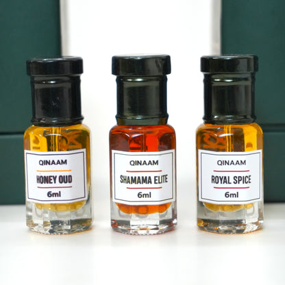 Winter Attars Combo Set - Pack of 3 | Honey Oud | Shamama Elite | Royal Spice