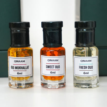 Oud Attars Combo Set - Pack of 3 | Sweet oud | Fresh Oud | Oud Mukhallat