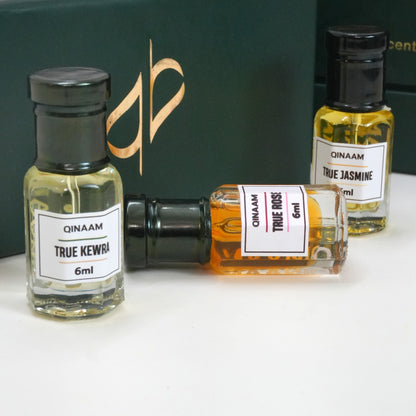 Floral Attars Combo Set - Pack of 3 | True Jasmine | True Rose | True Kewra