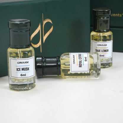 Summer Attars Combo Set - Pack of 3 | Ice Musk | True Lemon | Royal Citrus