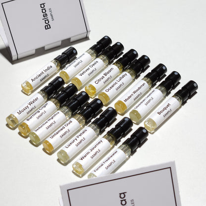 Pack of 15 Perfume Samples | Qinaam's 2ml All Perfume Sample Set.